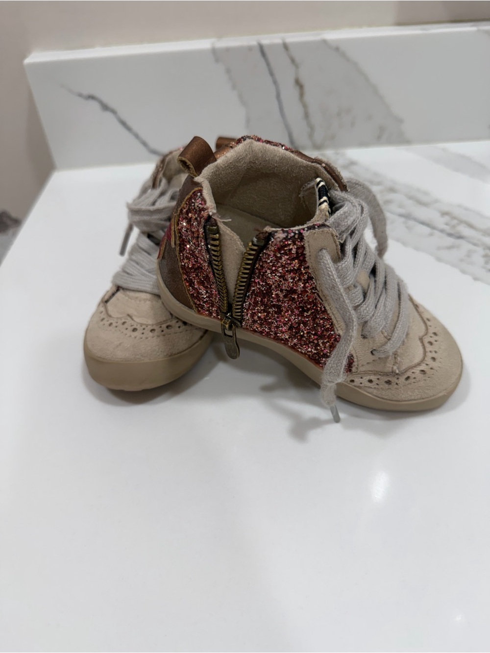 ShuShop Glitter Kids High-Top Sneakers